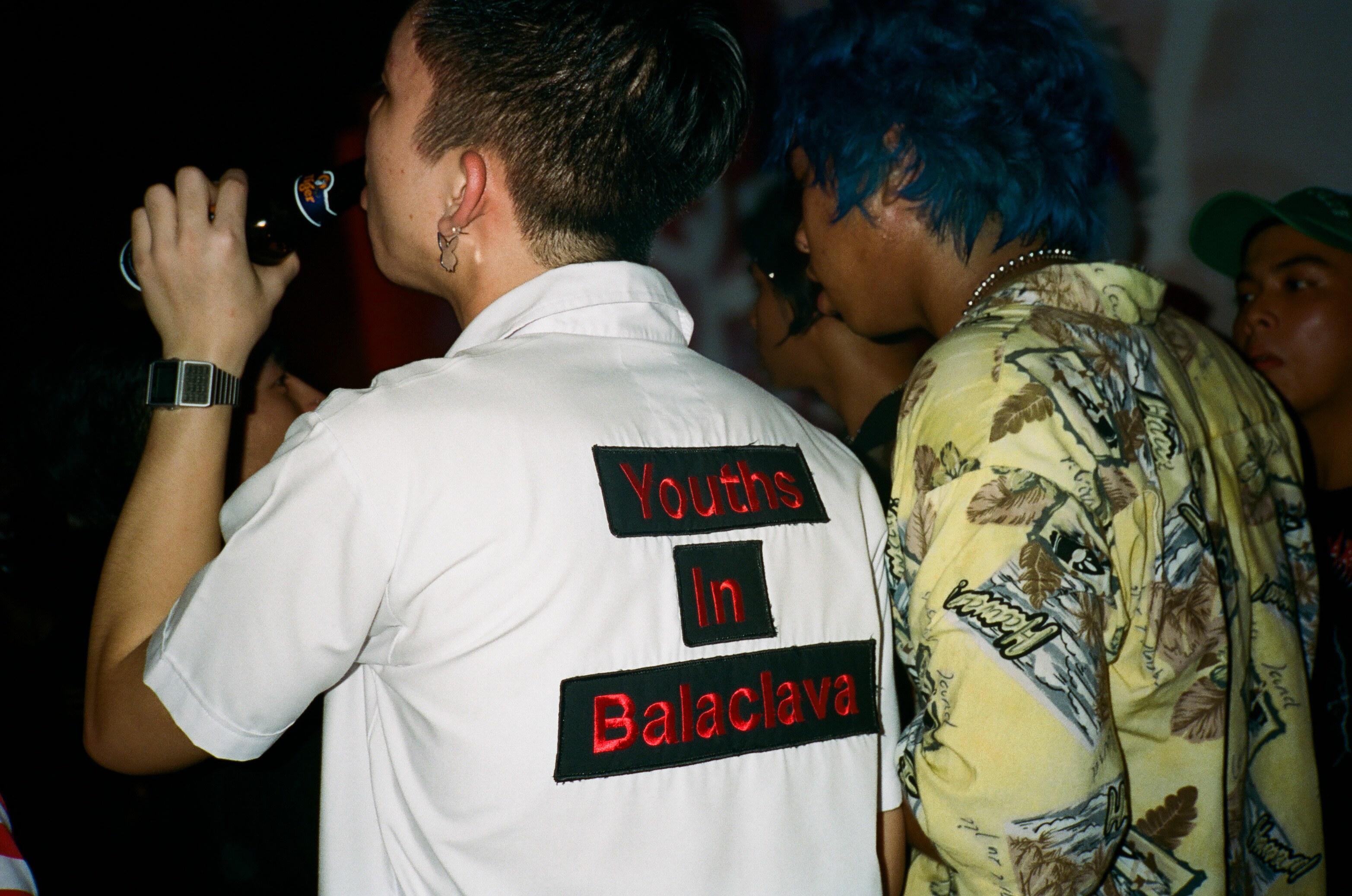 Two people together at a club.